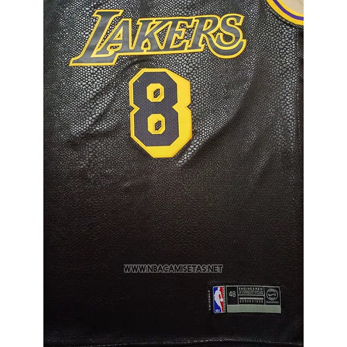 Camiseta Los Angeles Lakers Kobe Bryant NO 8 24 Black Mamba Negro